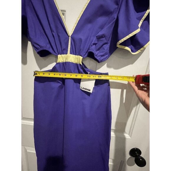 NWT LAAGAM Purple Virgo Dress With Side CutOuts & Small Slit Size L - Picture 6 of 15